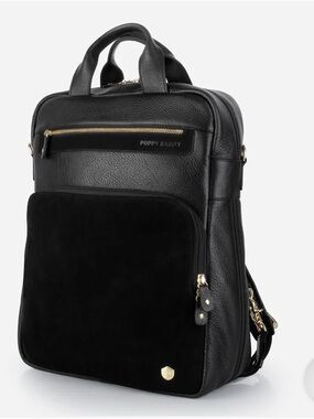 Poppy Barley The Backpack Black Nubuck and Leather